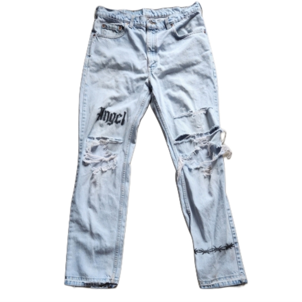 Levis Angel Distressed Jeans White‎ Wash